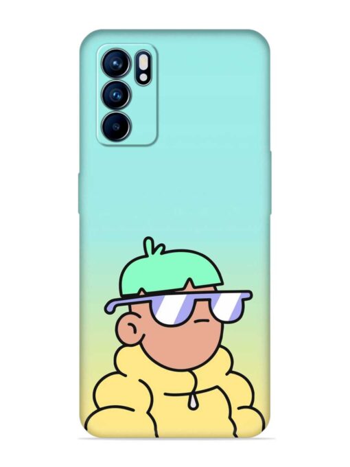 Doodles Cool Character Embossed Soft Silicone Case for Oppo Reno 6 (5G) Zapvi