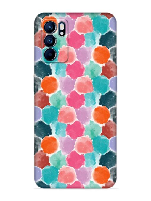 Colorful Seamless Pattern Embossed Soft Silicone Case for Oppo Reno 6 (5G) Zapvi