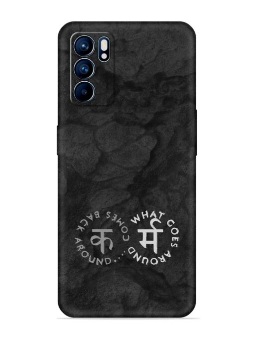 Karma Hindi Word Embossed Soft Silicone Case for Oppo Reno 6 (5G)