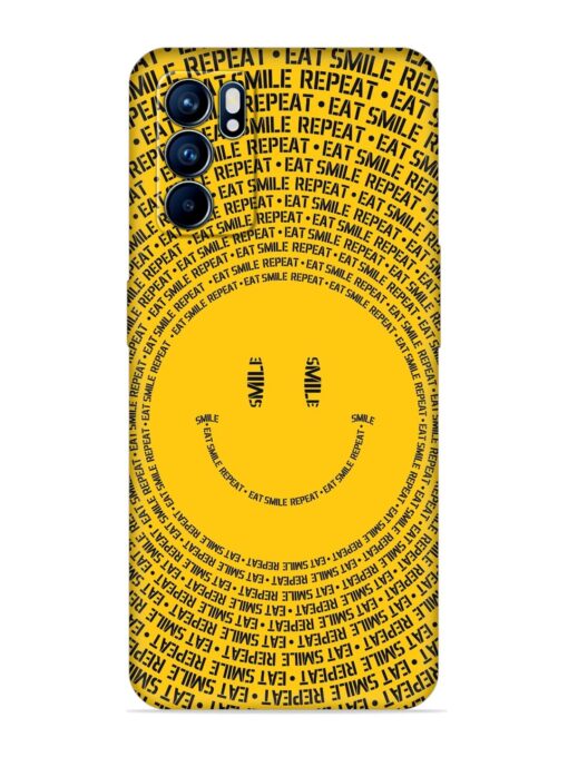 Smiley Embossed Soft Silicone Case for Oppo Reno 6 (5G) Zapvi