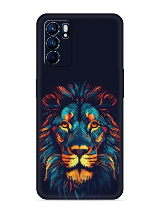 Colorful Lion Embossed Soft Silicone Case for Oppo Reno 6 (5G) Zapvi