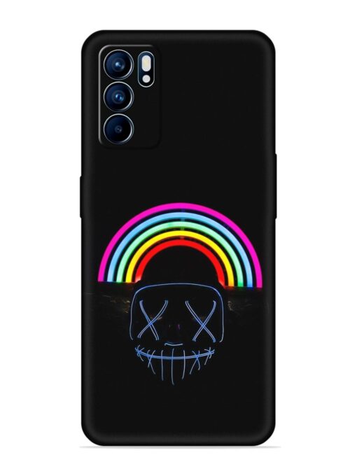 Mask Rainbow Embossed Soft Silicone Case for Oppo Reno 6 (5G)