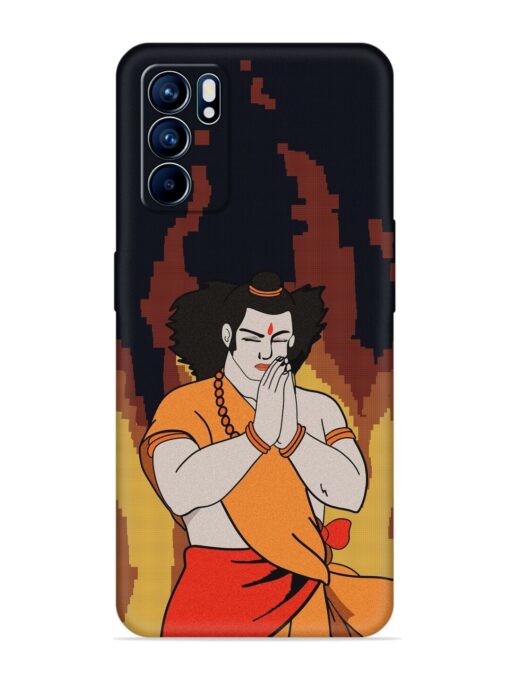 Shree Ram Vector Embossed Soft Silicone Case for Oppo Reno 6 (5G)