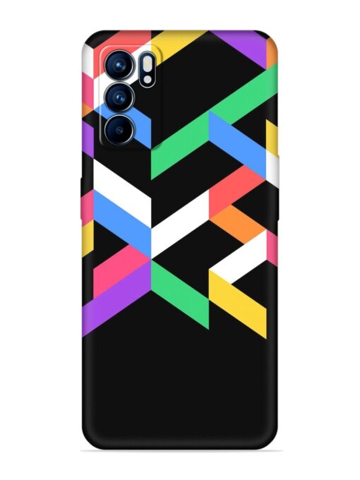 Colorshape Abstarct Embossed Soft Silicone Case for Oppo Reno 6 (5G)