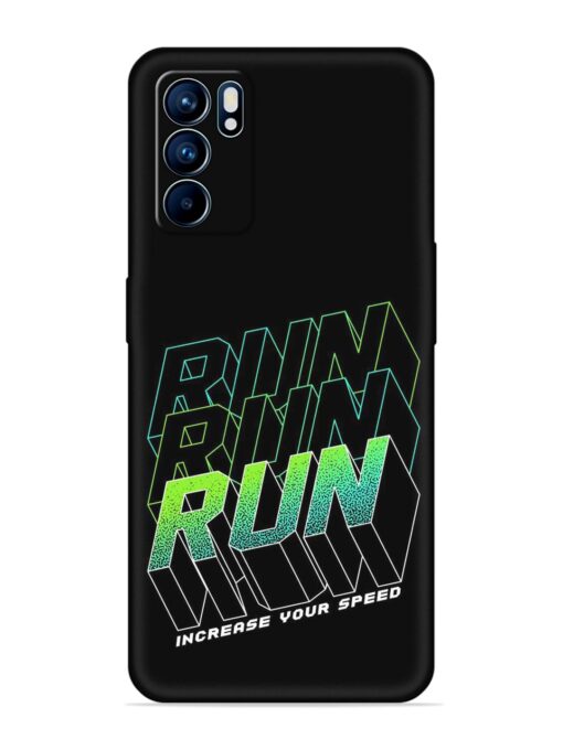 Run Embossed Soft Silicone Case for Oppo Reno 6 (5G) Zapvi