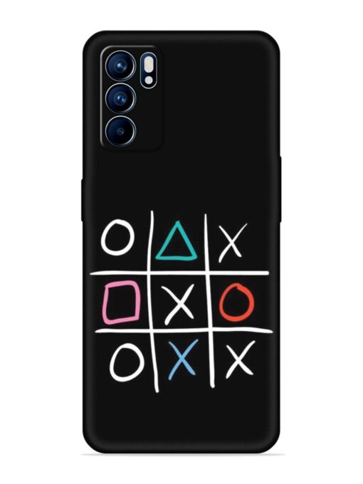 Super Neon Tic-Tac-Toe Embossed Soft Silicone Case for Oppo Reno 6 (5G)