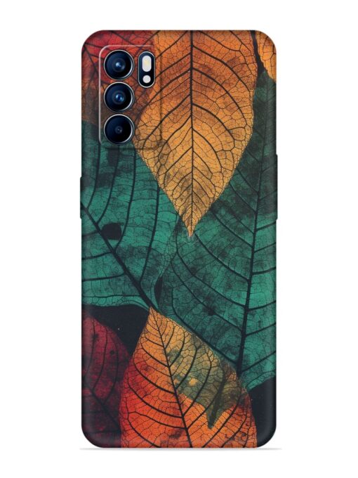 Leaves Artwork Embossed Soft Silicone Case for Oppo Reno 6 (5G) Zapvi