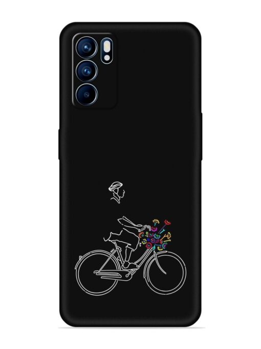 Minimalist Cycle Art Embossed Soft Silicone Case for Oppo Reno 6 (5G) Zapvi