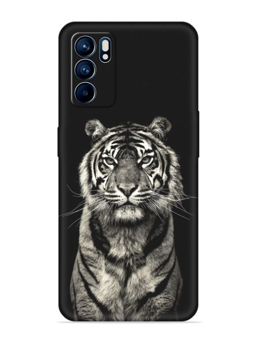 Tiger Art Embossed Soft Silicone Case for Oppo Reno 6 (5G) Zapvi