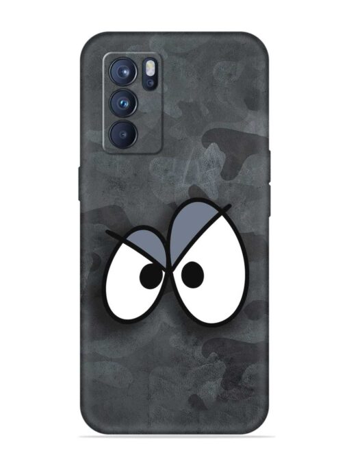 Big Eyes Night Mode Embossed Soft Silicone Case for Oppo Reno 6 Pro (5G)