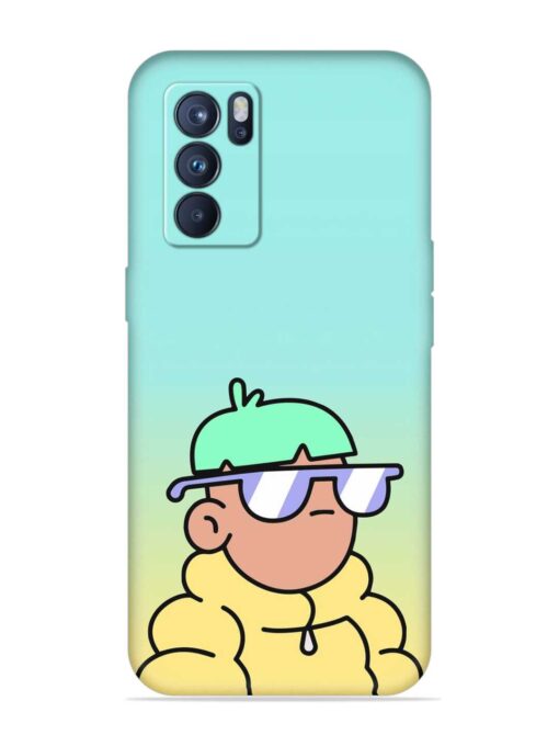 Doodles Cool Character Embossed Soft Silicone Case for Oppo Reno 6 Pro (5G)