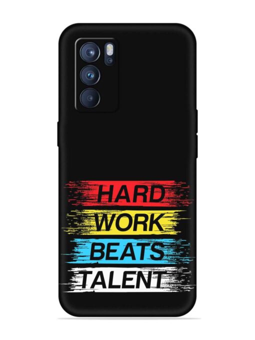 Hard Work Beats Embossed Soft Silicone Case for Oppo Reno 6 Pro (5G) Zapvi