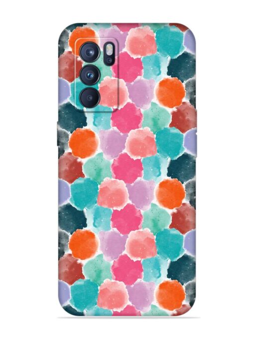 Colorful Seamless Pattern Embossed Soft Silicone Case for Oppo Reno 6 Pro (5G) Zapvi