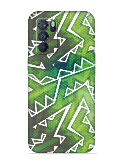 Green Graffiti Seamless Embossed Soft Silicone Case for Oppo Reno 6 Pro (5G) Zapvi