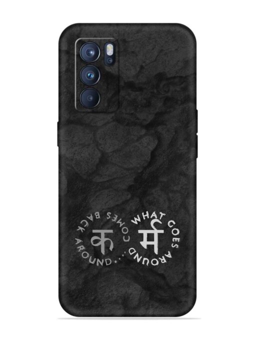 Karma Hindi Word Embossed Soft Silicone Case for Oppo Reno 6 Pro (5G)