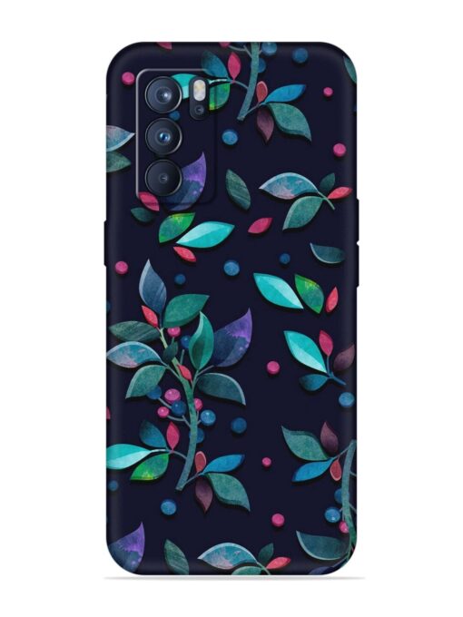 Decorative Watercolor Flower Embossed Soft Silicone Case for Oppo Reno 6 Pro (5G)