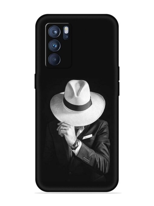 Men Under Hat Embossed Soft Silicone Case for Oppo Reno 6 Pro (5G)