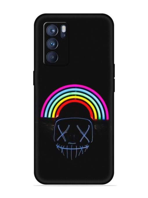 Mask Rainbow Embossed Soft Silicone Case for Oppo Reno 6 Pro (5G)