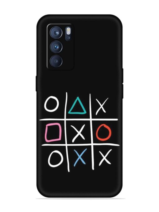 Super Neon Tic-Tac-Toe Embossed Soft Silicone Case for Oppo Reno 6 Pro (5G)