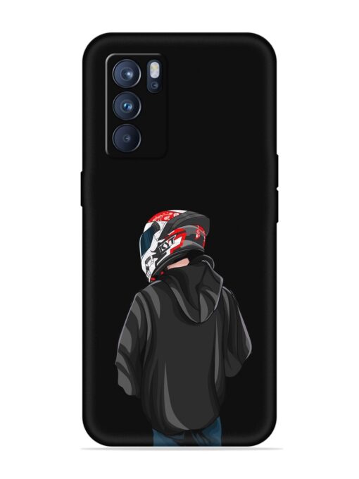 Motorcycle Rider Embossed Soft Silicone Case for Oppo Reno 6 Pro (5G) Zapvi