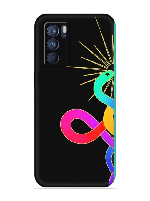 Art Geometric Abstraction Embossed Soft Silicone Case for Oppo Reno 6 Pro (5G)