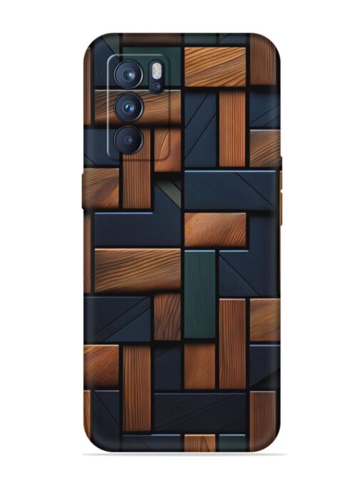 Wooden Background Cubes Embossed Soft Silicone Case for Oppo Reno 6 Pro (5G) Zapvi