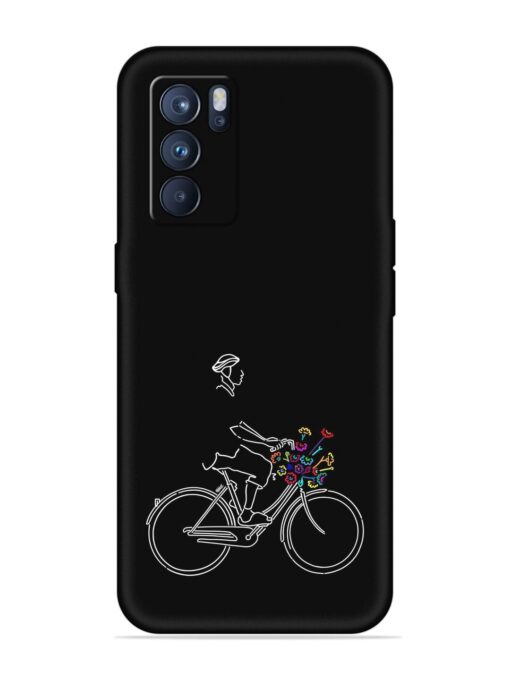 Minimalist Cycle Art Embossed Soft Silicone Case for Oppo Reno 6 Pro (5G) Zapvi