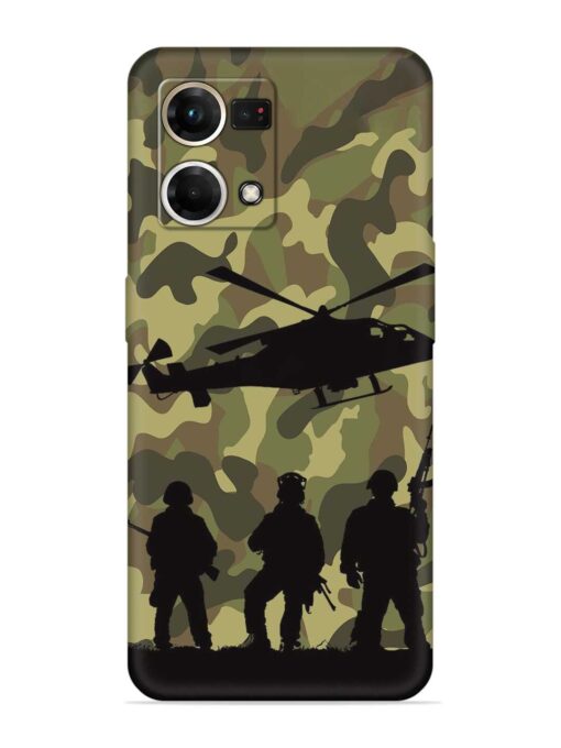 Army Heros Embossed Soft Silicone Case for Oppo Reno 7 (4G)