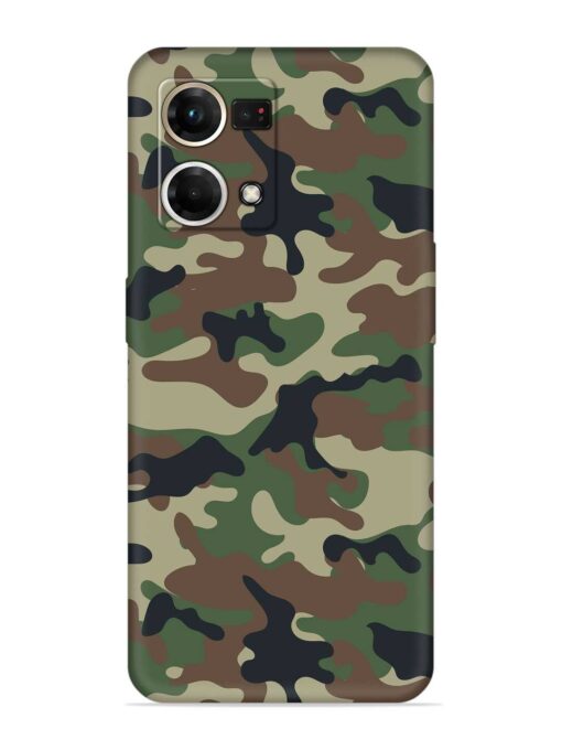 Army Military Camouflage Dark Green Embossed Soft Silicone Case for Oppo Reno 7 (4G) Zapvi