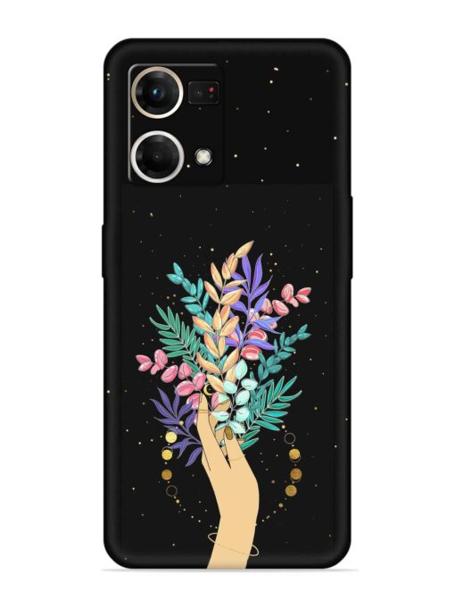 Flower On Hand Embossed Soft Silicone Case for Oppo Reno 7 (4G) Zapvi