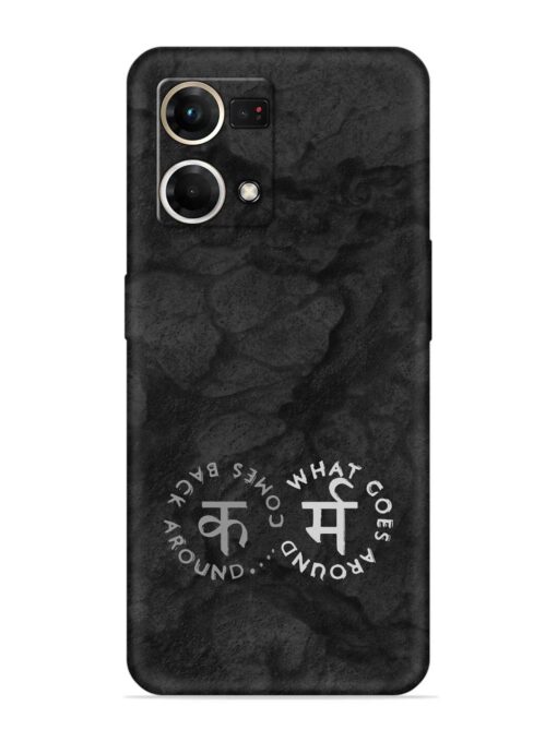 Karma Hindi Word Embossed Soft Silicone Case for Oppo Reno 7 (4G)