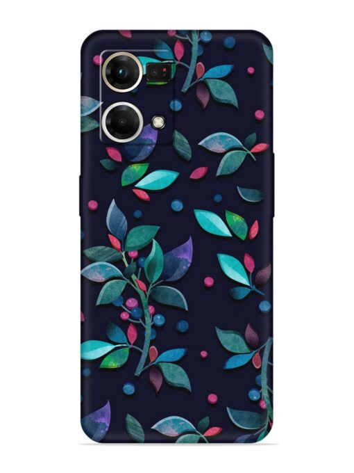 Decorative Watercolor Flower Embossed Soft Silicone Case for Oppo Reno 7 (4G) Zapvi