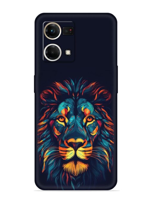 Colorful Lion Embossed Soft Silicone Case for Oppo Reno 7 (4G) Zapvi