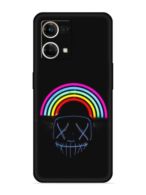 Mask Rainbow Embossed Soft Silicone Case for Oppo Reno 7 (4G) Zapvi