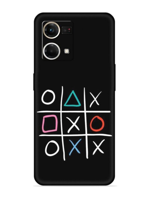 Super Neon Tic-Tac-Toe Embossed Soft Silicone Case for Oppo Reno 7 (4G) Zapvi