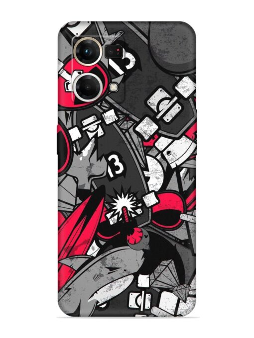 Fictional Doodle Embossed Soft Silicone Case for Oppo Reno 7 (4G)