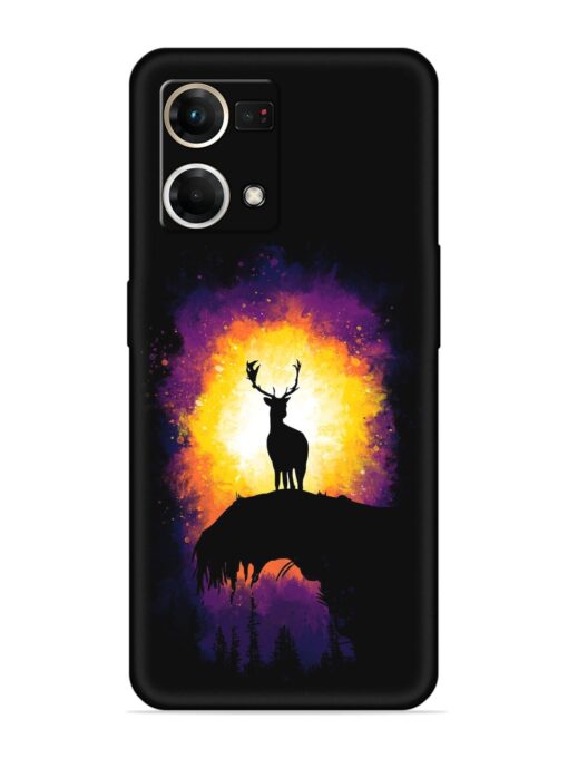 Elk Animal Art Embossed Soft Silicone Case for Oppo Reno 7 (4G) Zapvi