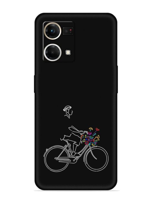 Minimalist Cycle Art Embossed Soft Silicone Case for Oppo Reno 7 (4G) Zapvi