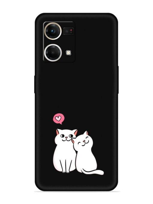 Cute Loving Cats Embossed Soft Silicone Case for Oppo Reno 7 (4G) Zapvi