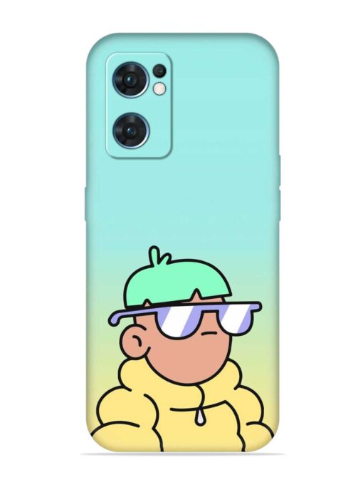 Doodles Cool Character Embossed Soft Silicone Case for Oppo Reno 7 (5G) Zapvi