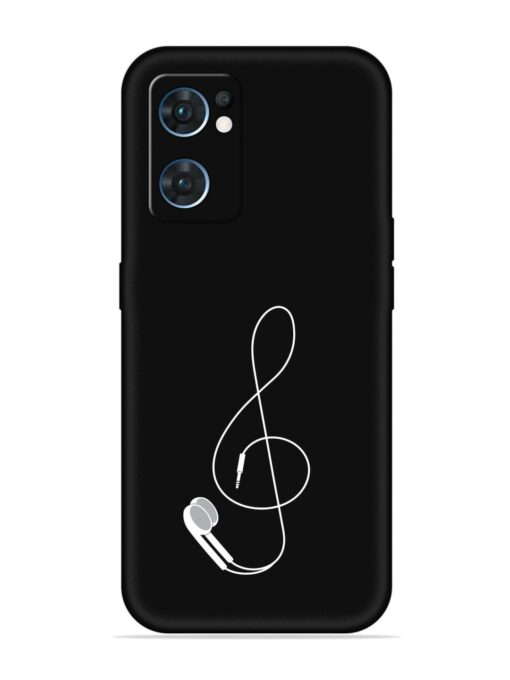 Music Earphone Vector Embossed Soft Silicone Case for Oppo Reno 7 (5G) Zapvi