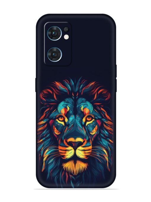 Colorful Lion Embossed Soft Silicone Case for Oppo Reno 7 (5G) Zapvi