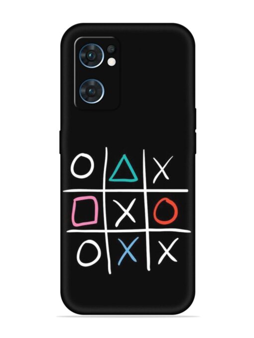 Super Neon Tic-Tac-Toe Embossed Soft Silicone Case for Oppo Reno 7 (5G) Zapvi