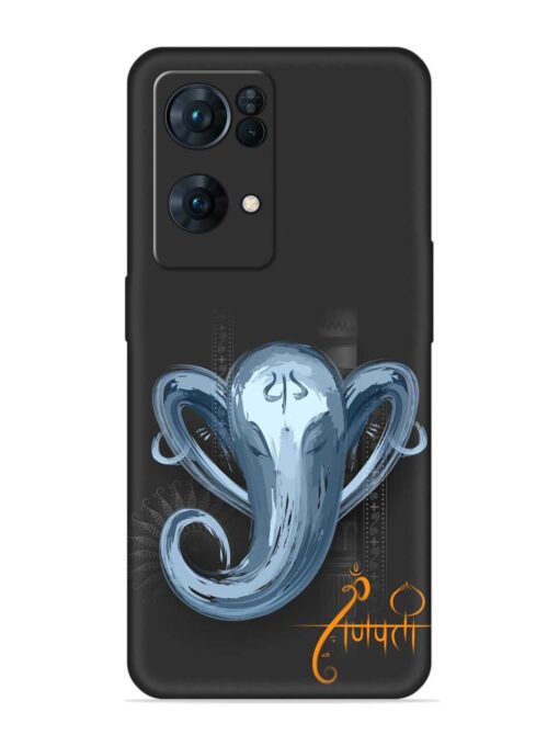 Illustration Lord Ganpati Embossed Soft Silicone Case for Oppo Reno 7 Pro (5G) Zapvi