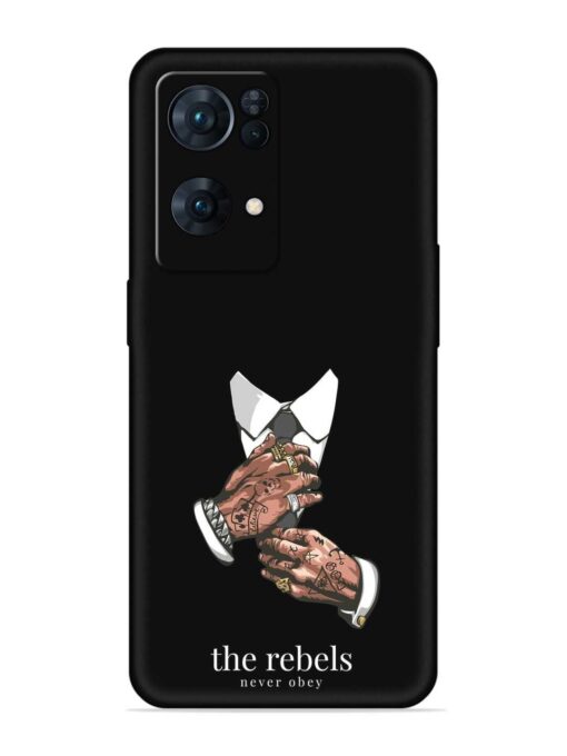 Rebels Slogan Man Embossed Soft Silicone Case for Oppo Reno 7 Pro (5G)