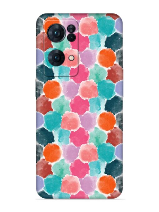 Colorful Seamless Pattern Embossed Soft Silicone Case for Oppo Reno 7 Pro (5G) Zapvi