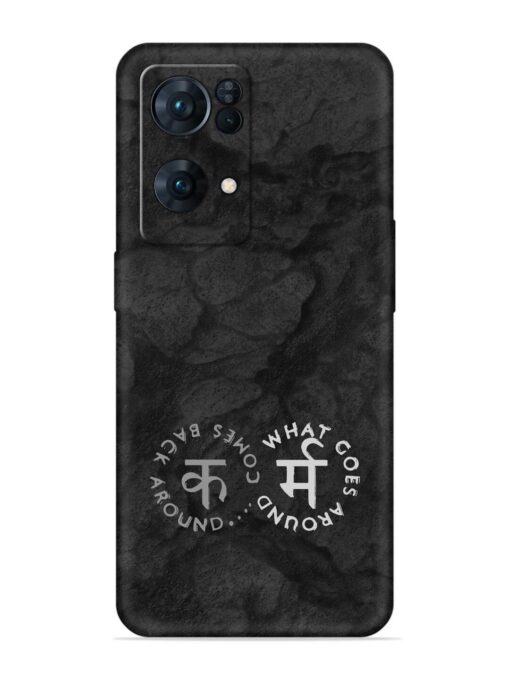 Karma Hindi Word Embossed Soft Silicone Case for Oppo Reno 7 Pro (5G) Zapvi