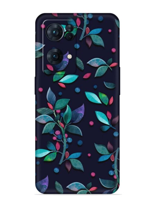 Decorative Watercolor Flower Embossed Soft Silicone Case for Oppo Reno 7 Pro (5G)