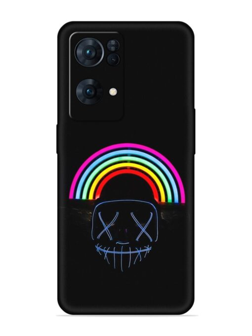 Mask Rainbow Embossed Soft Silicone Case for Oppo Reno 7 Pro (5G) Zapvi