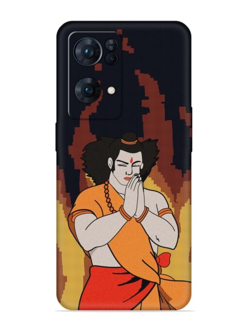 Shree Ram Vector Embossed Soft Silicone Case for Oppo Reno 7 Pro (5G)